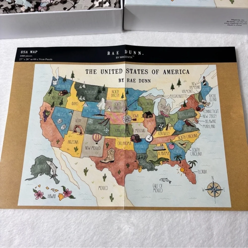 Rae Dunn USA Map‎ Puzzle United State of America 1000 PC